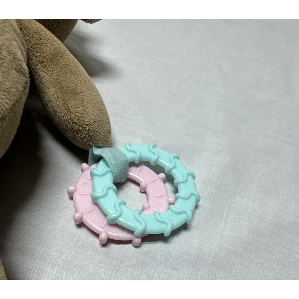 Child Of Mine Carters Brown Monkey Plush Pink Baby Girl Rattle Crinkle Teether
